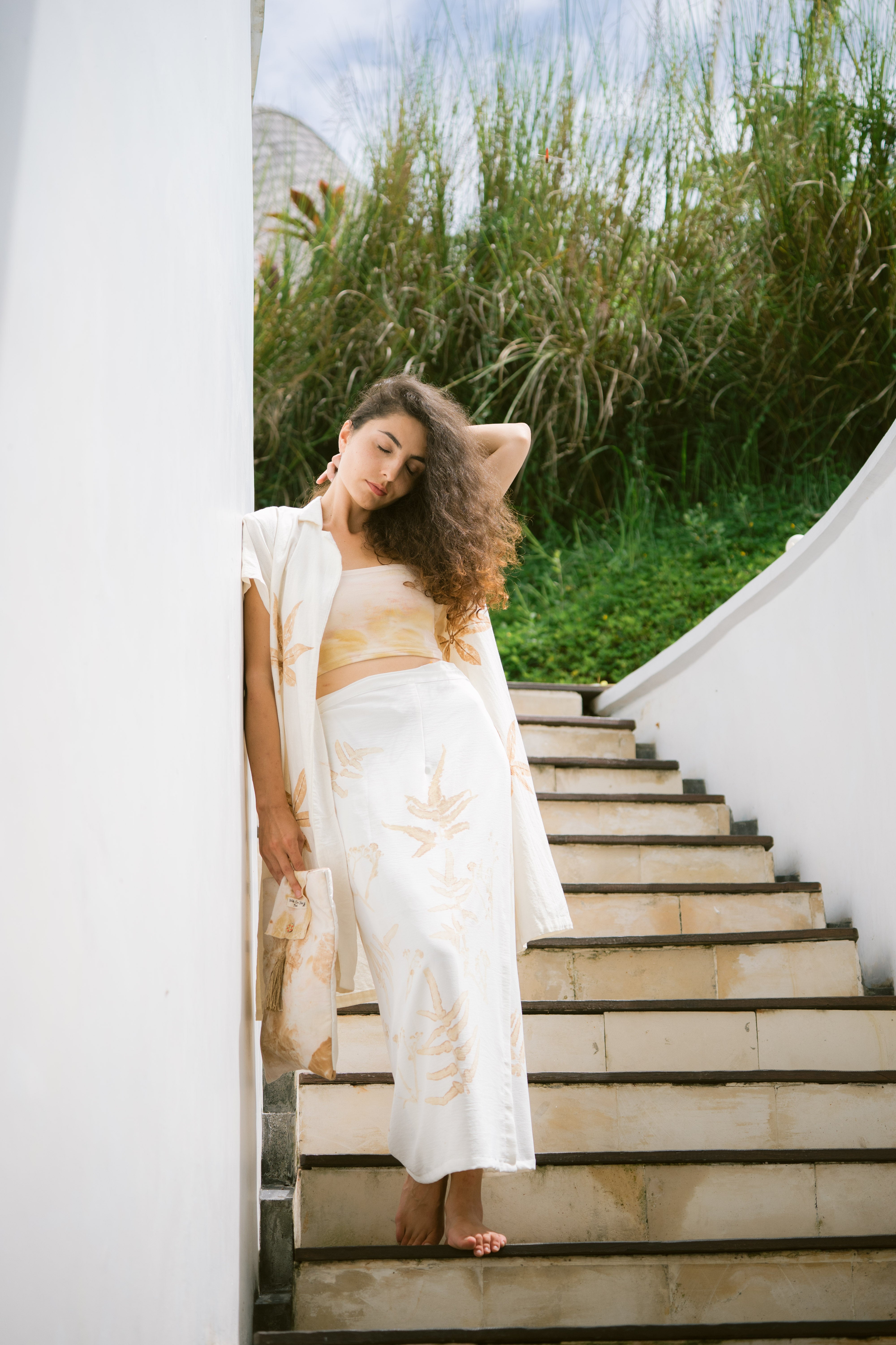 Tirta Puspa White, Pink & Yellow Eco Vero Friendly Tank Top